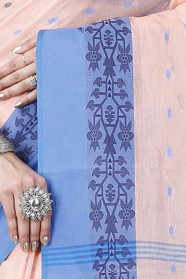 Peach Pure Cotton Apurva Tant Saree (1062)